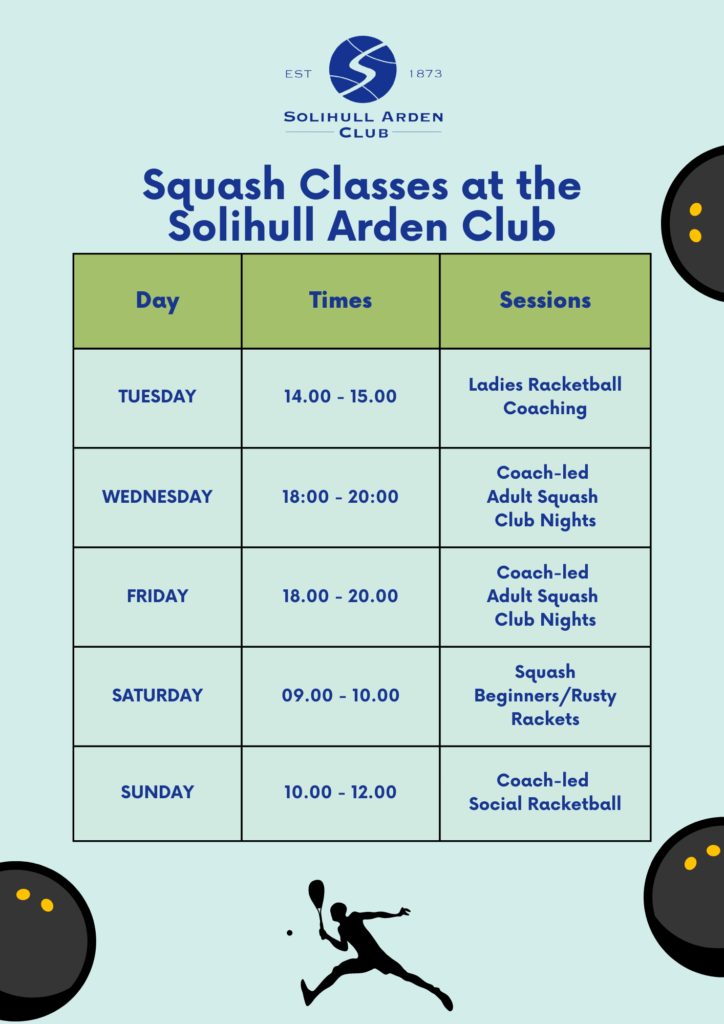 Squash Classes at Solihull Arden Club
